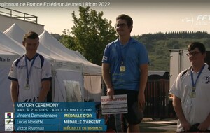 Vincent Champion de France jeunes en Cadet Arc à Poulies à Riom